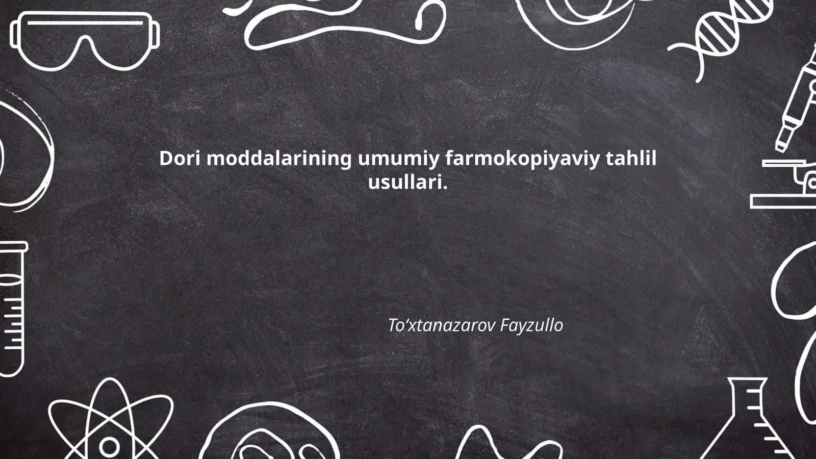 Dori moddalarining umumiy farmokopiyaviy tahlil usullari 1