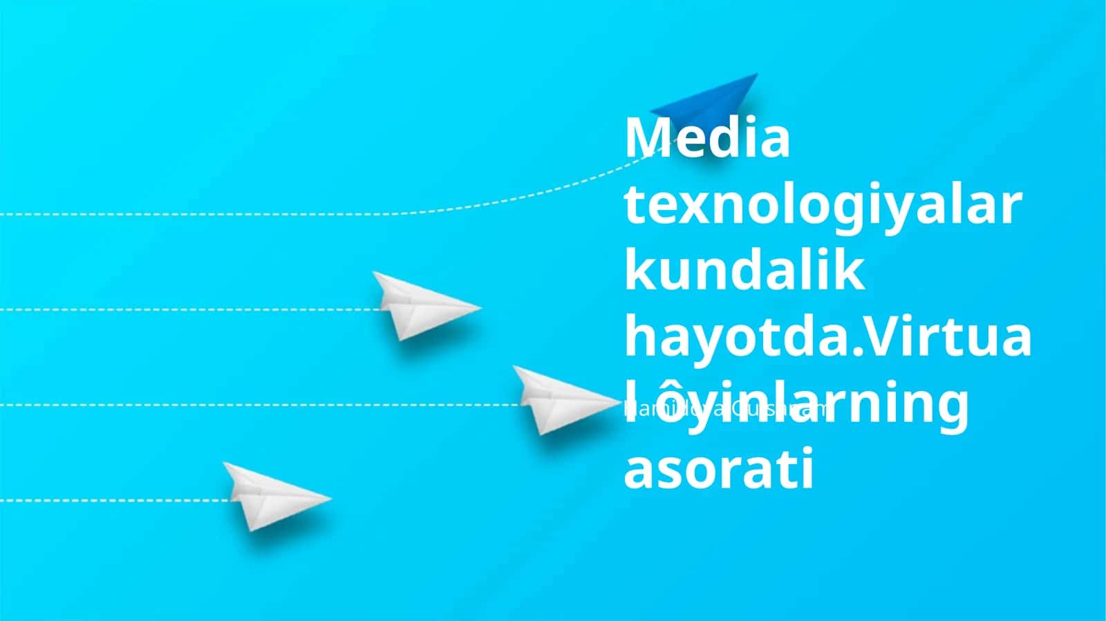 Media texnologiyalar kundalik hayotda.Virtual ôyinlarning asorati 1