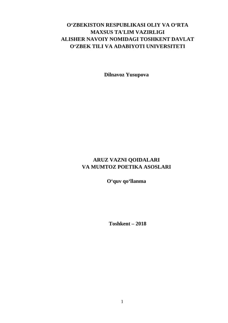 ARUZ VAZNI QOIDALARI 1