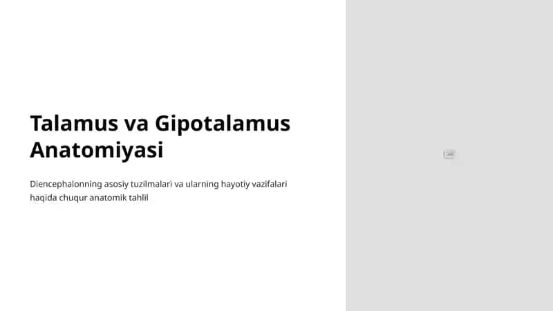 Talamus va Gipotalamus Anatomiyasi 1