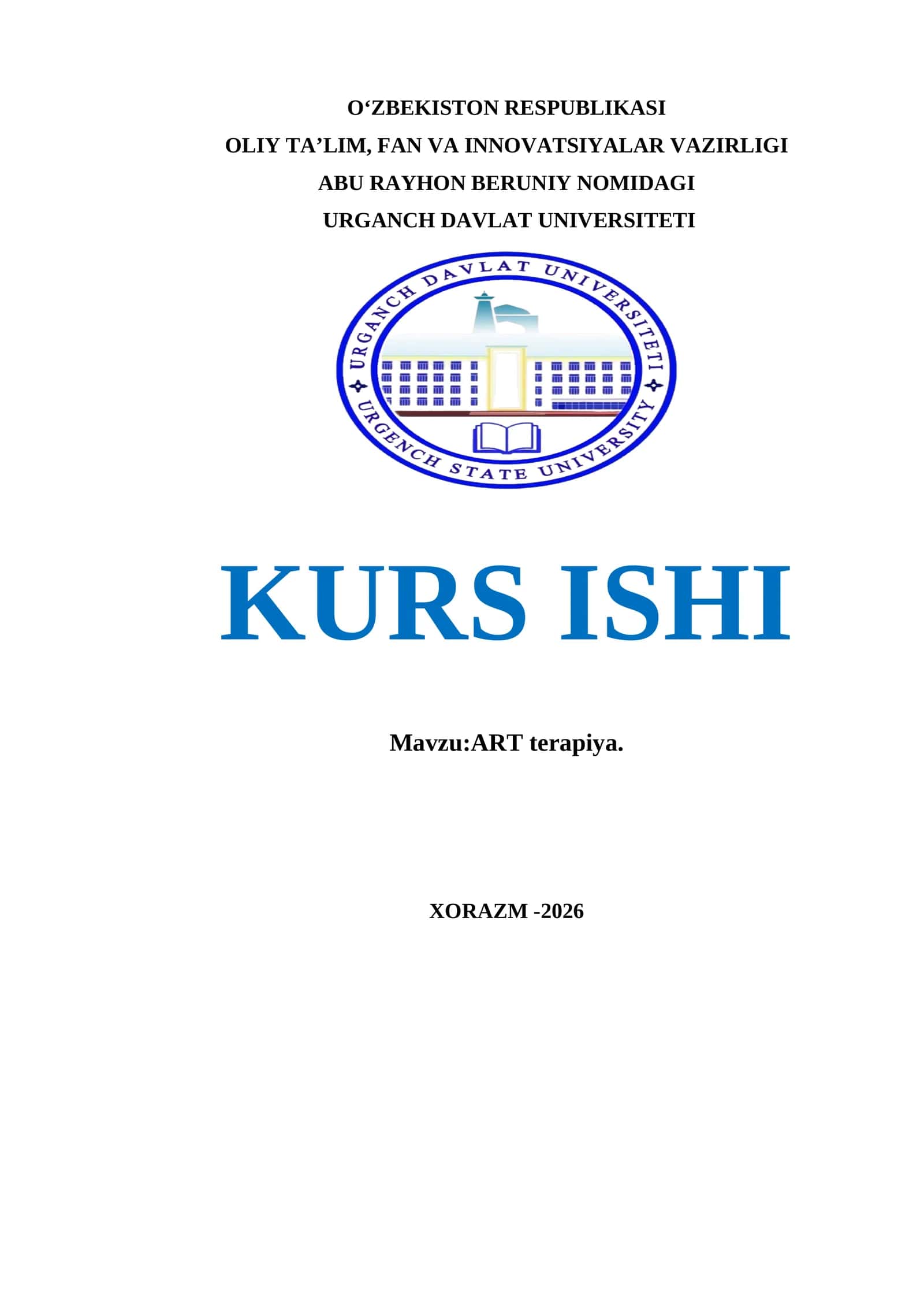 ART terapiya kurs ishi        ART terapiya mavzusida kurs ishi 1