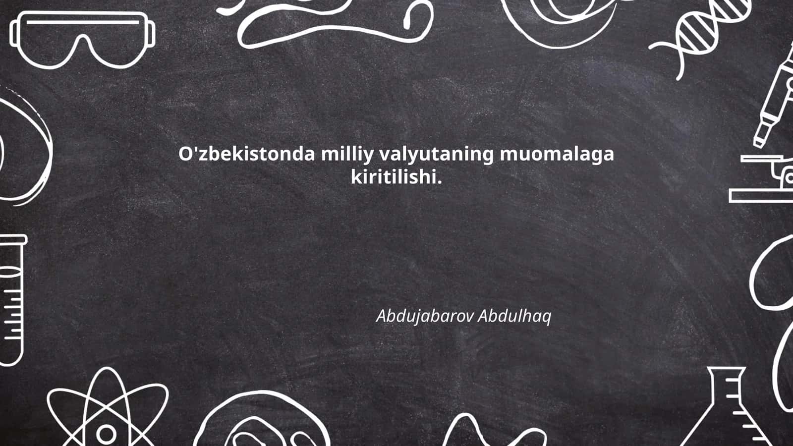 O'zbekiston milliy valyutasi - so'mning joriy etilishi 1