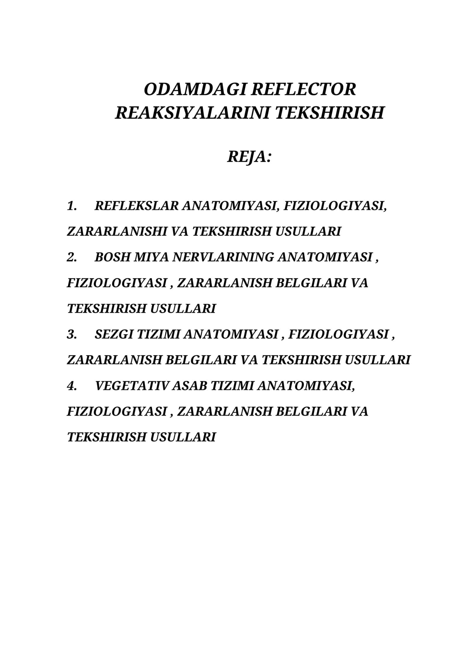 ODAMDAGI REFLECTOR REAKSIYALARINI TEKSHIRISH 1