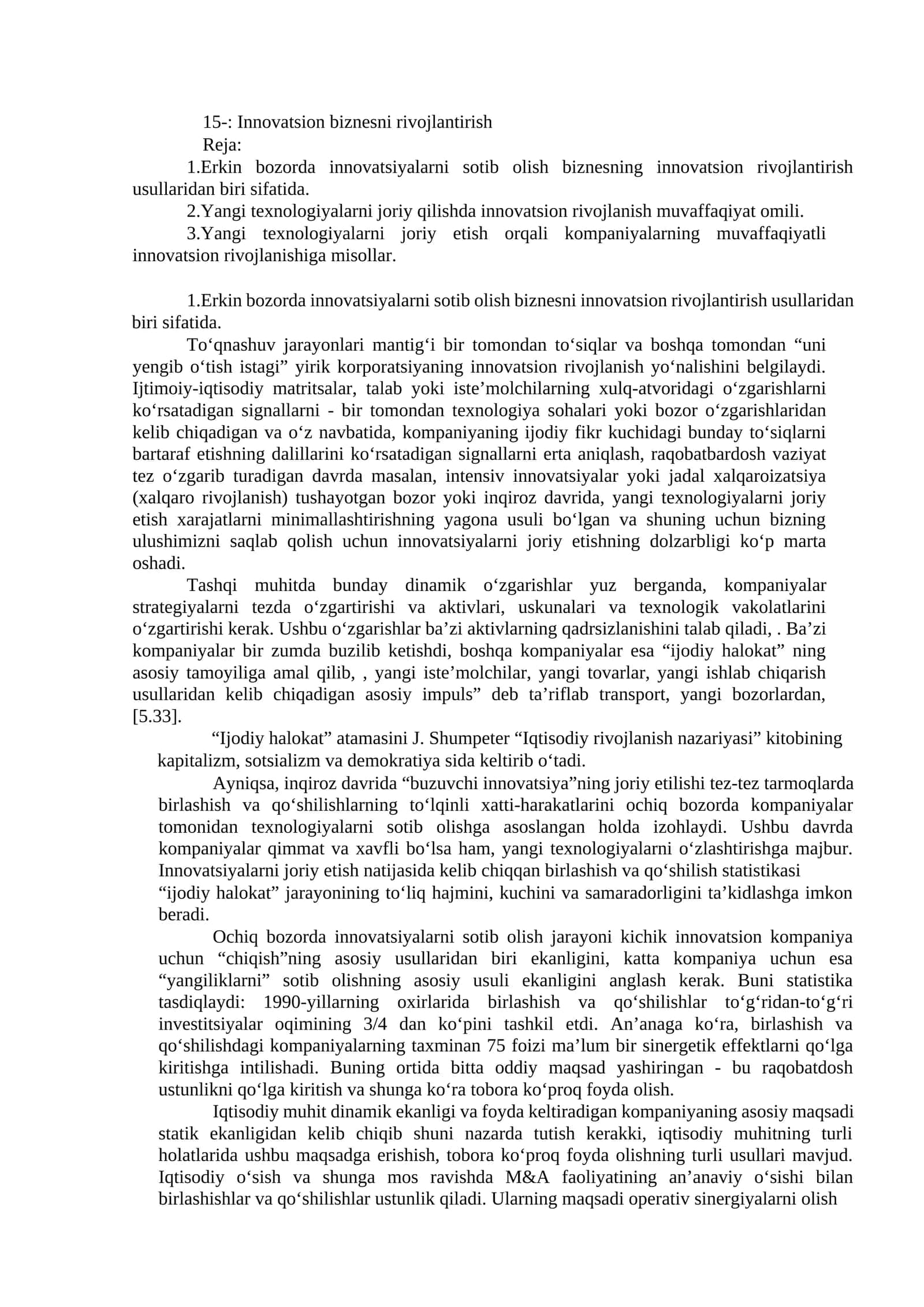 Innovatsion biznesni rivojlantirish 1