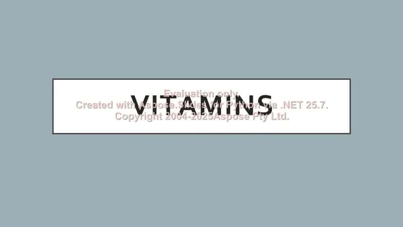 Vitamins 1