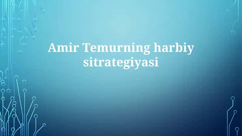 Temurning Harbiy Strategiyasi 1