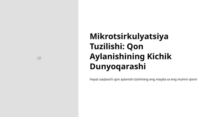 Mikrotsirkulyatsiya Tuzilishi: Qon Aylanishining Kichik Dunyoqarashi 1