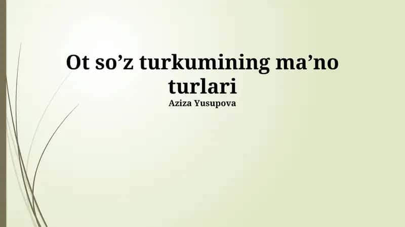 Ot so’z turkumining ma’no turlari 1