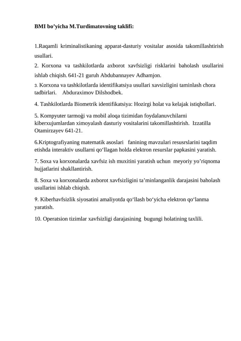 Kiberxavfsizlik siyosati va risklarini baholash usullari 1