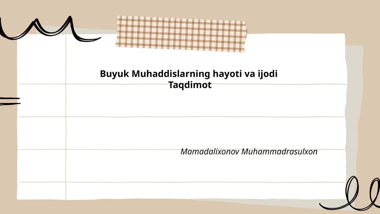 Buyuk Muhaddislarning hayoti va ijodi 1
