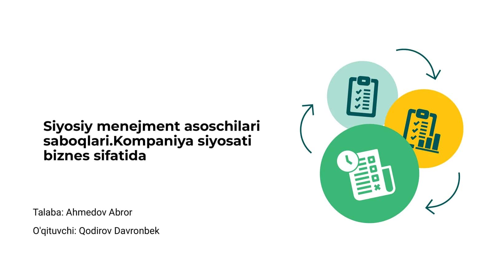 Siyosiy menejment asoschilari saboqlari 1