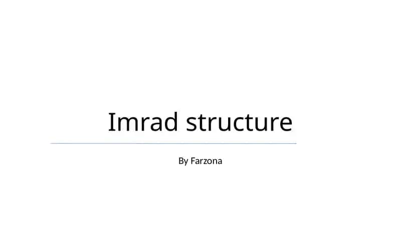 Imrad structure 1