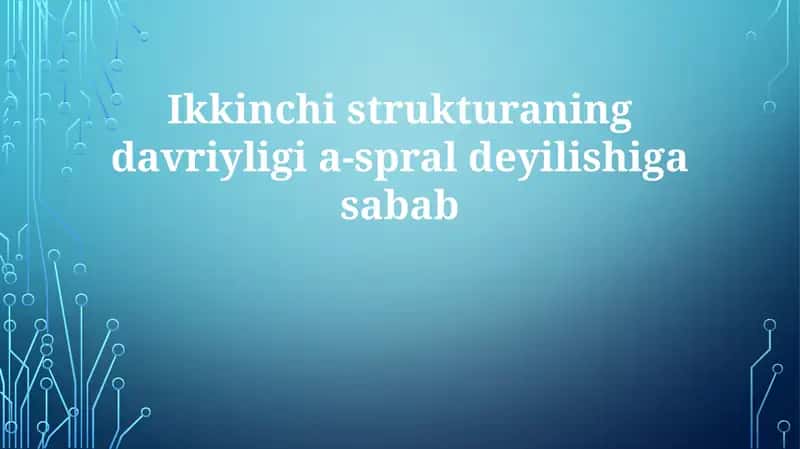 Alfa-spiral tuzilishi 1