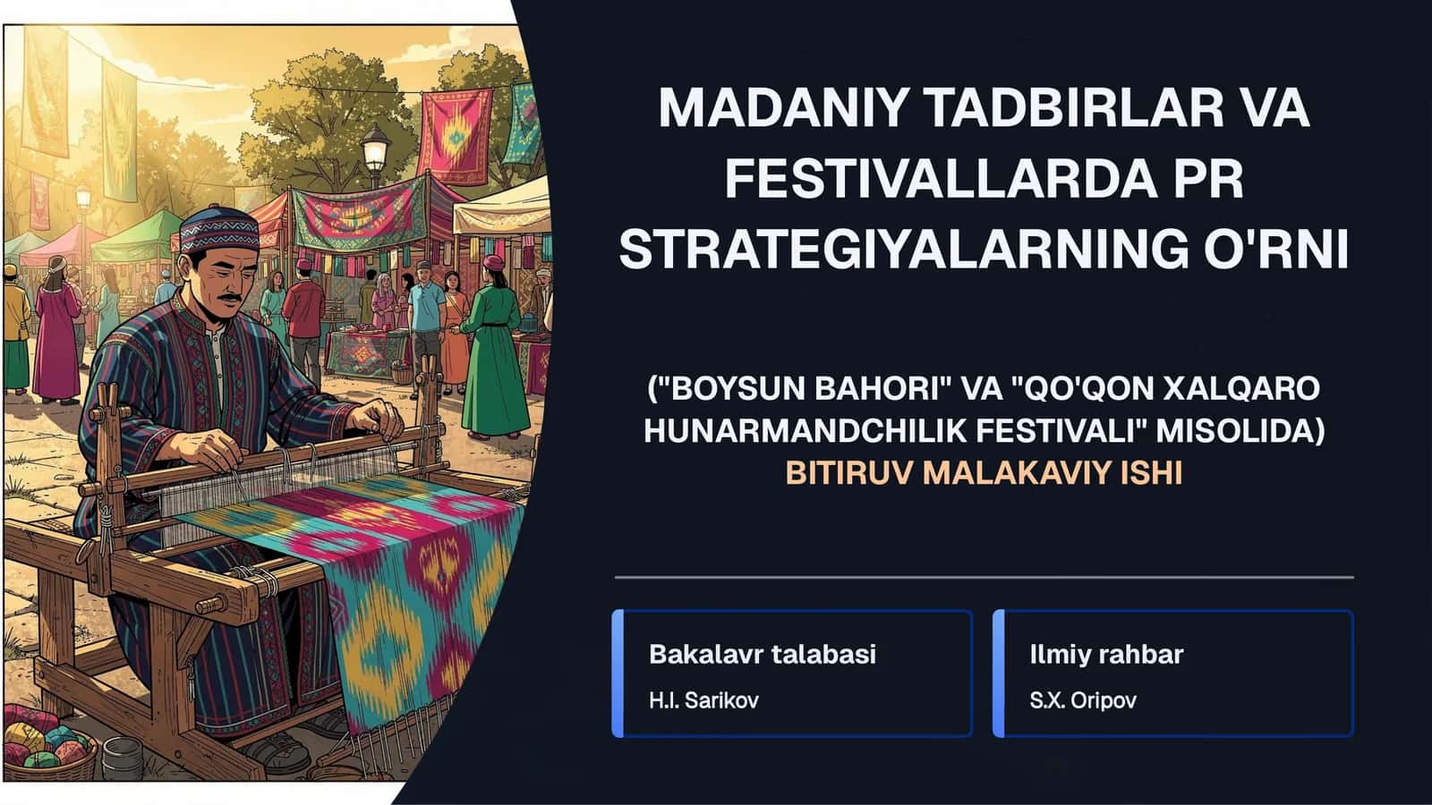 MADANIY TADBIRLAR VA FESTIVALLARDA PR STRATEGIYALARNING O'RNI 1