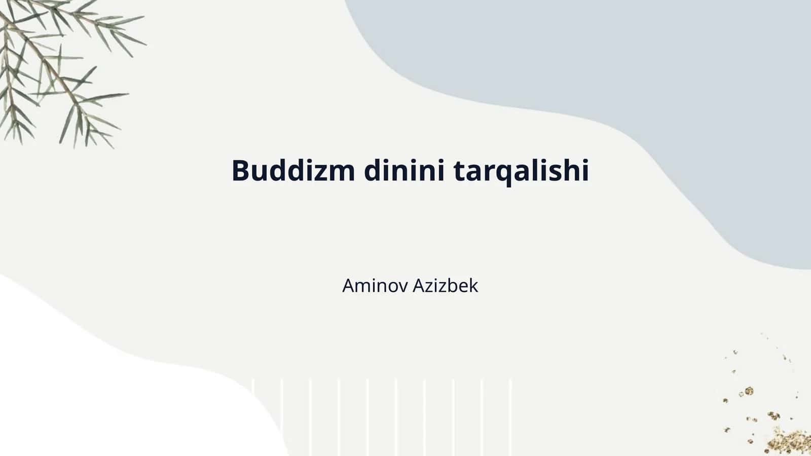 Buddizm dinini tarqalishi 1
