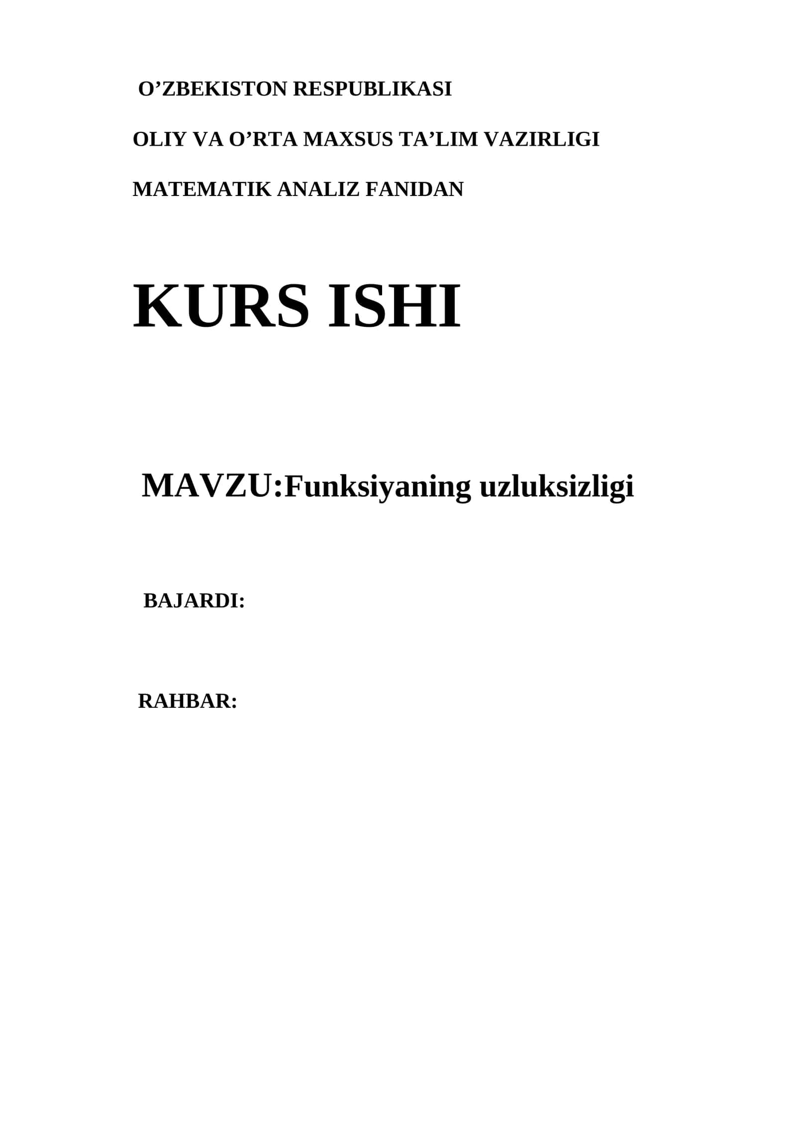 Funksiyaning uzluksizligi 1