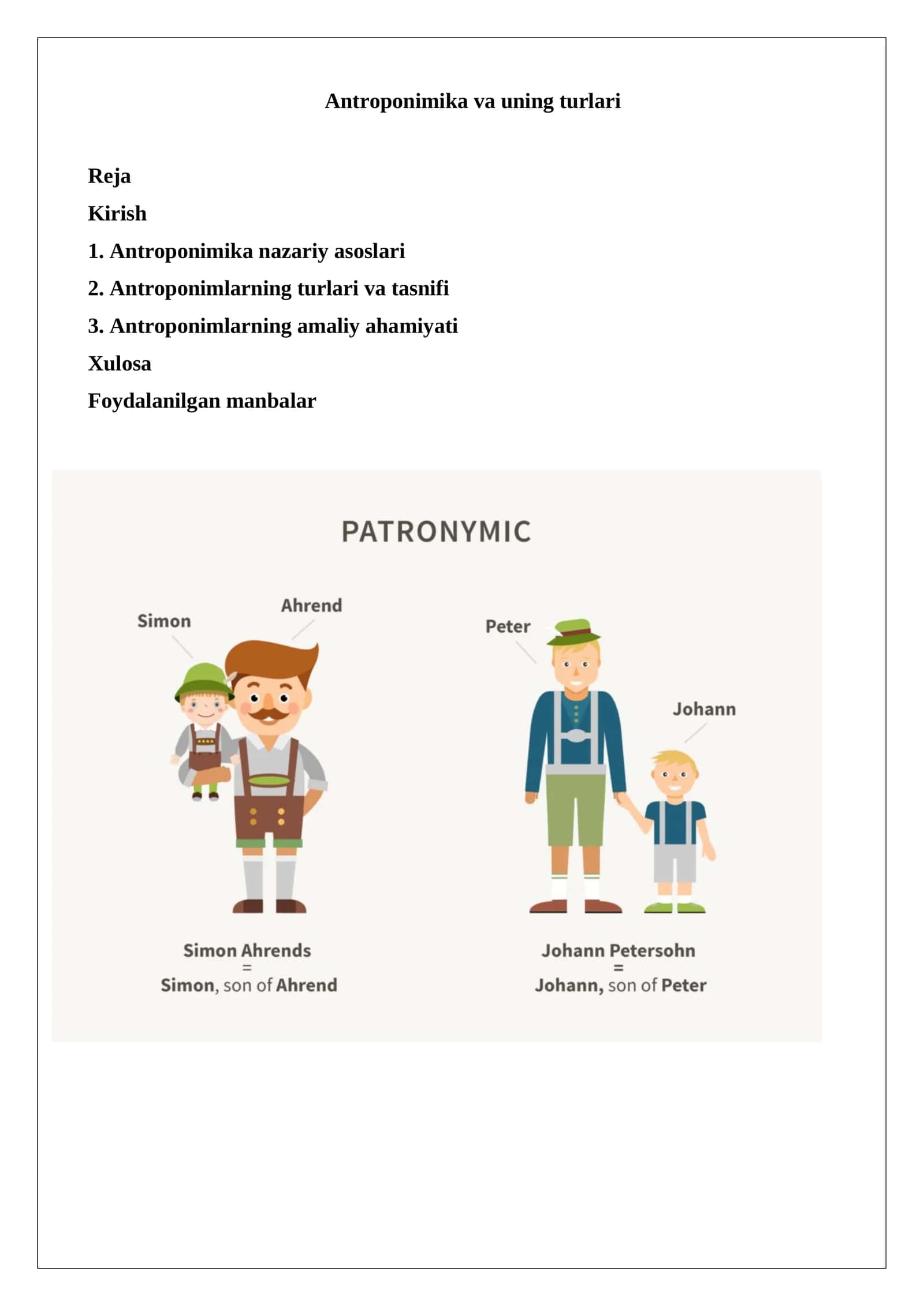 Antroponimika va uning turlari 1