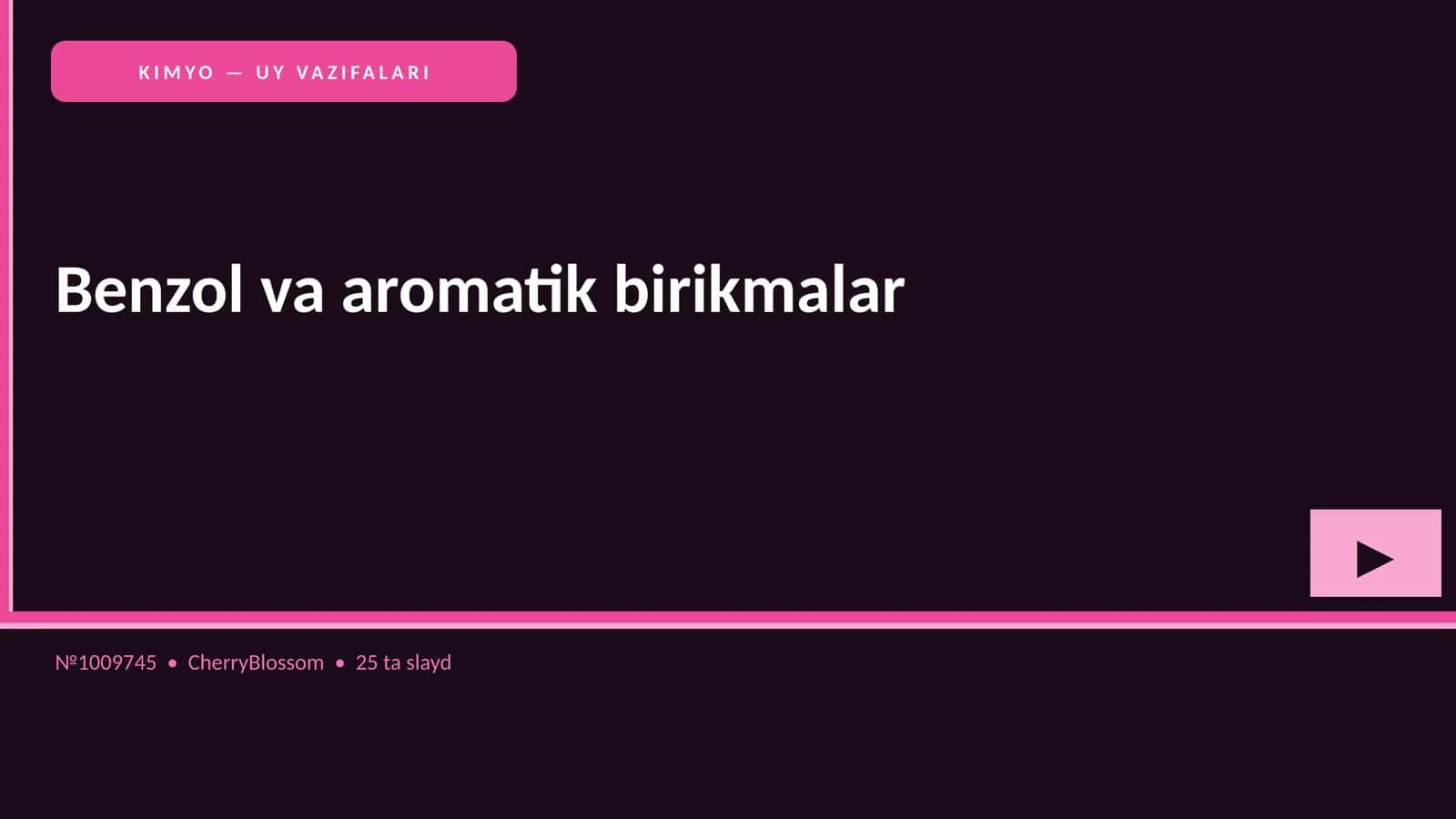 Benzol va aromatik birikmalar 1