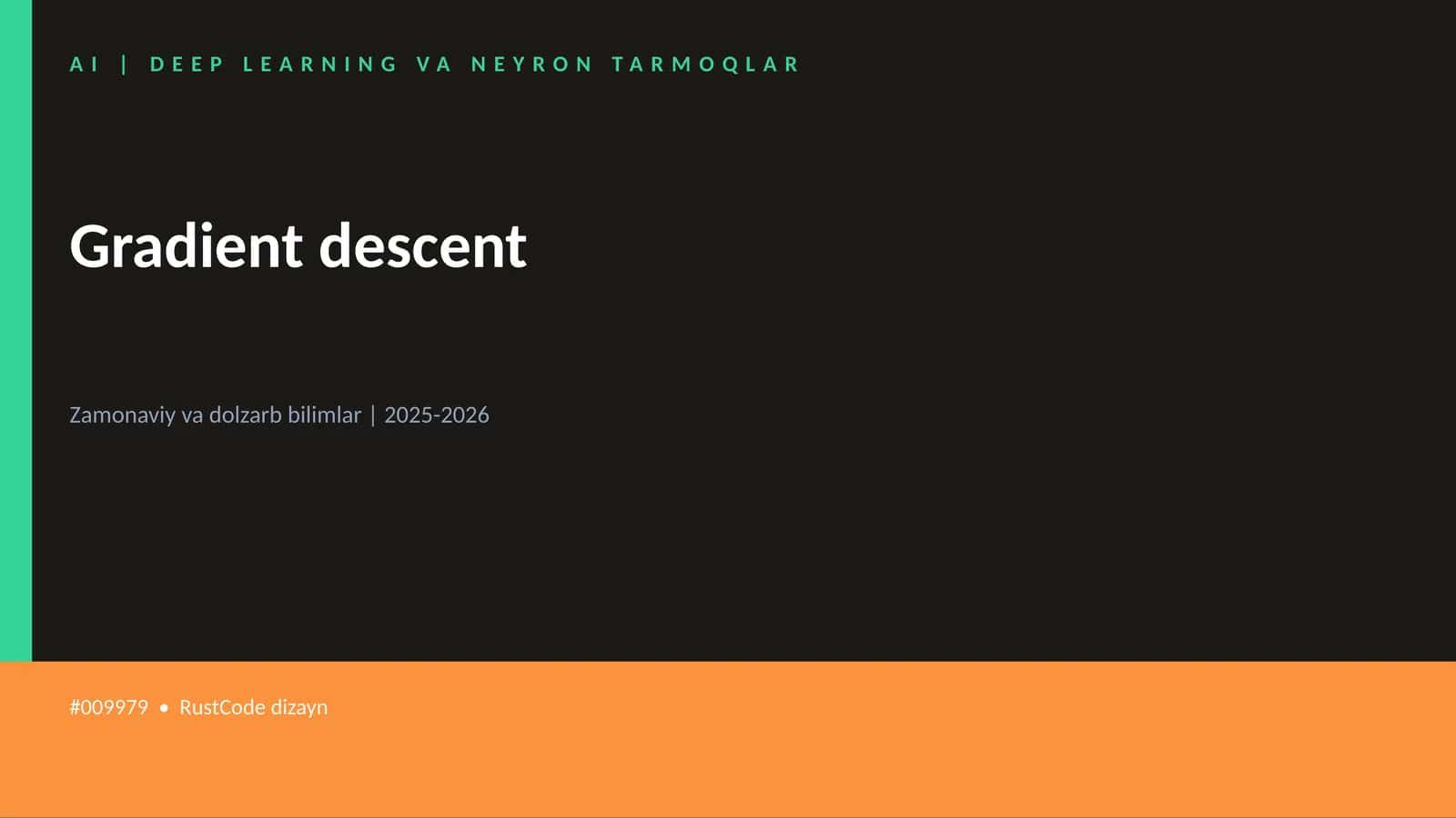 AI | DEEP LEARNING VA NEYRON TARMOQLAR 1