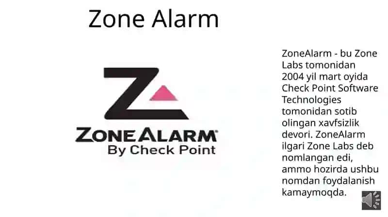 Zone Alarm 1