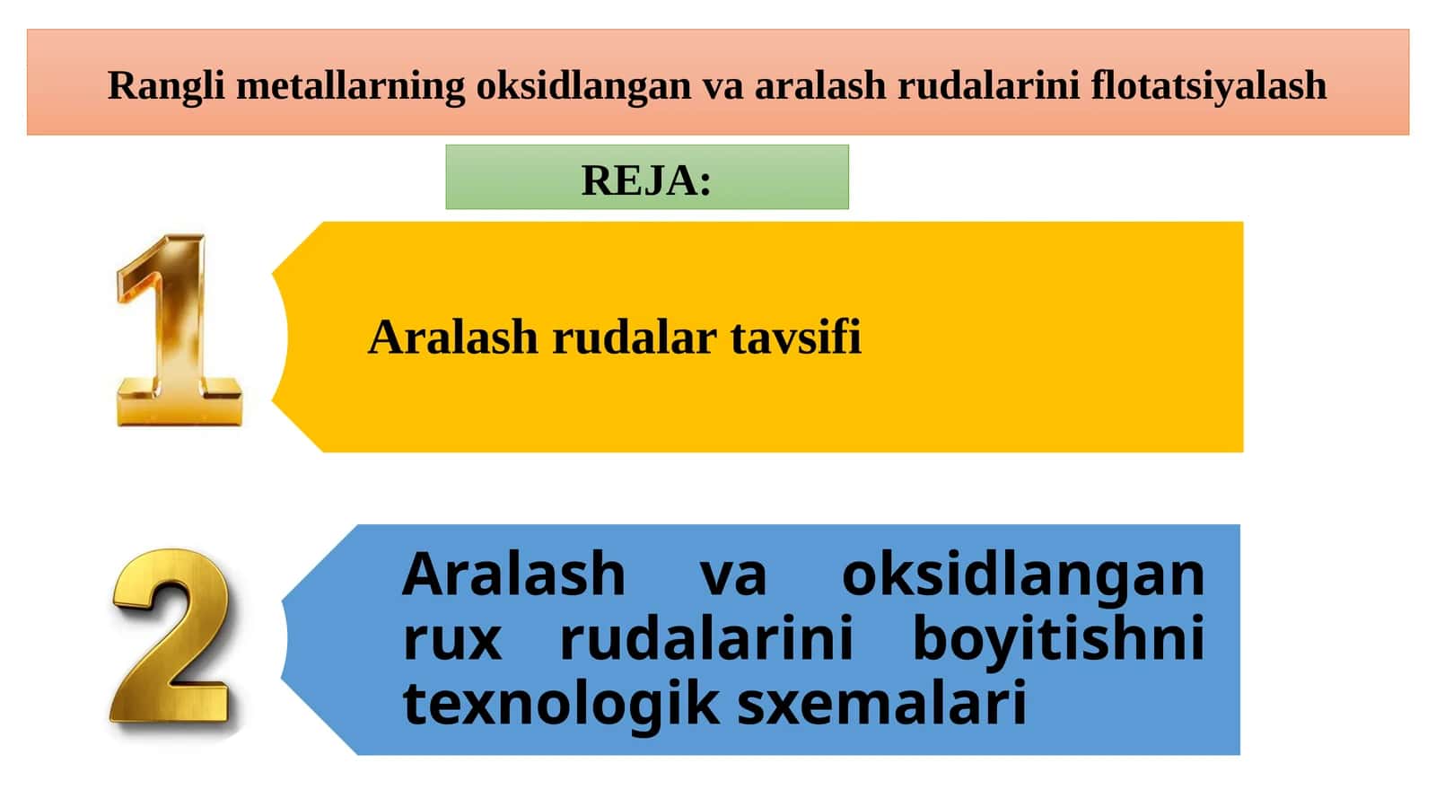 Ranglimetallarning oksidlangan va aralash rudalarini flotatsiyalash 1