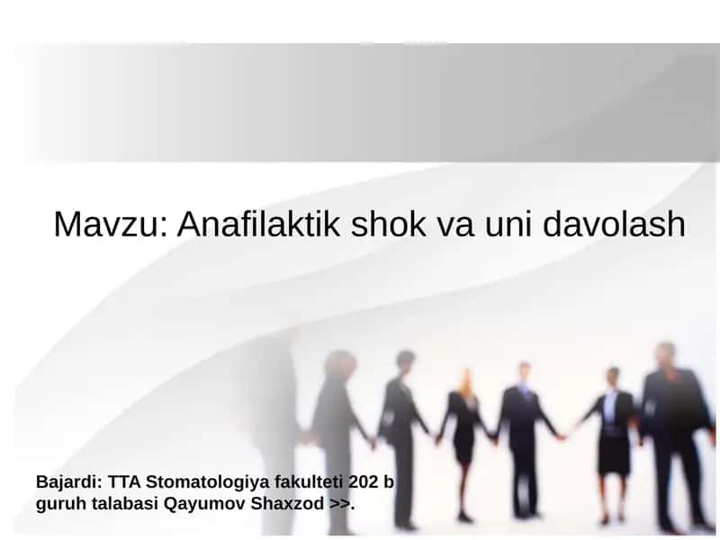 Anafilaktik shok va uni davolash 1