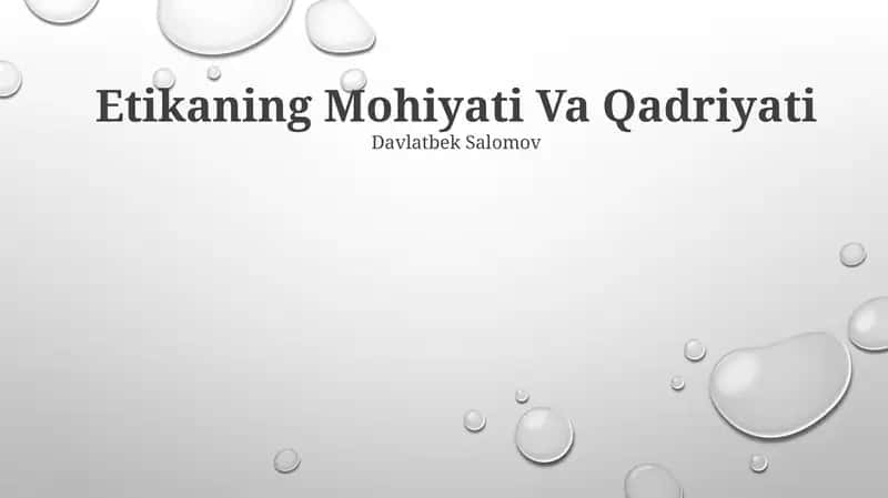 Etikaning Mohiyati Va Qadriyati 1