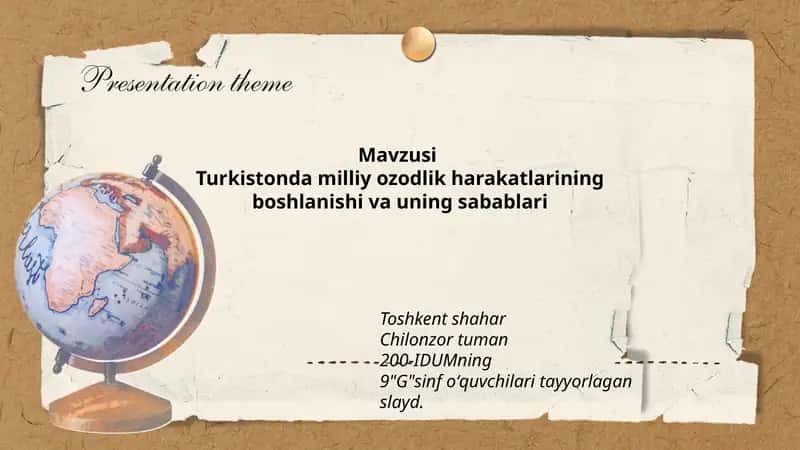 Turkistonda milliy ozodlik harakatlarining boshlanishi va uning sabablari 1