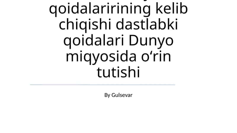 Dunyo miqyosida oʻrin tutishi 1