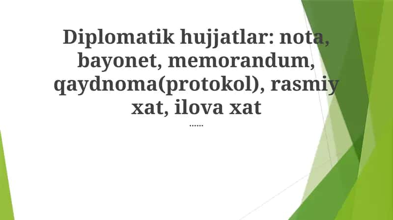Diplomatik Hujjatlar 1