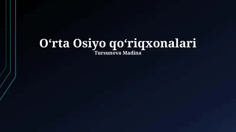 Markaziy Osiyo Tabiat Qo`riqxonalarini Rivojlantirish Strategiyasi 1