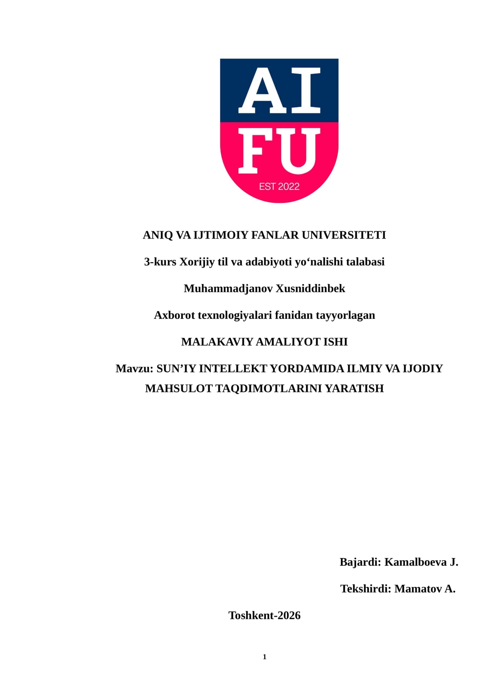 SUN’IY INTELLEKT YORDAMIDA ILMIY VA IJODIY MAHSULOT TAQDIMOTLARINI YARATISH 1