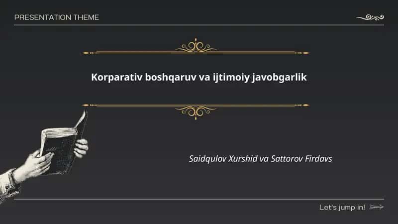 Korparativ boshqaruv va ijtimoiy javobgarlik 1
