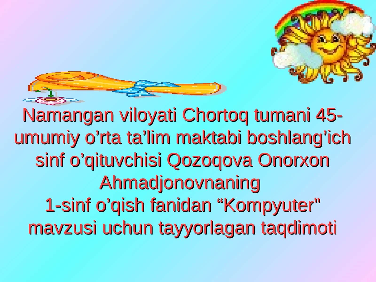 "Kompyuter" mavzusi taqdimoti 1