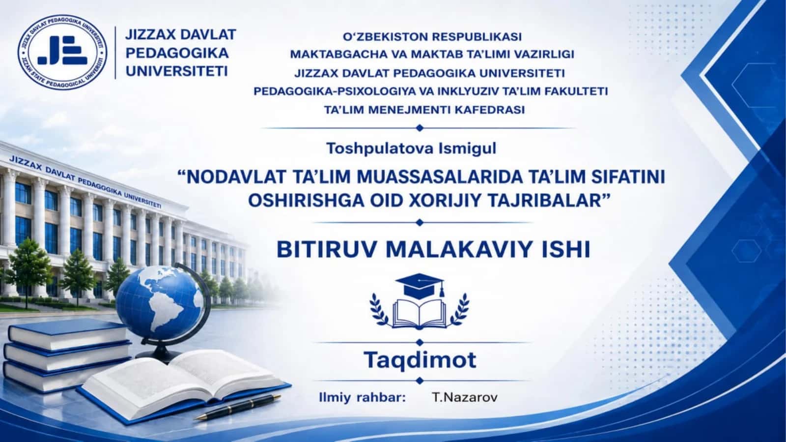 NODAVLAT TA’LIM MUASSASALARIDA TA’LIM SIFATINI OCHIRISHNING NAZARIY ASOSLARI 1