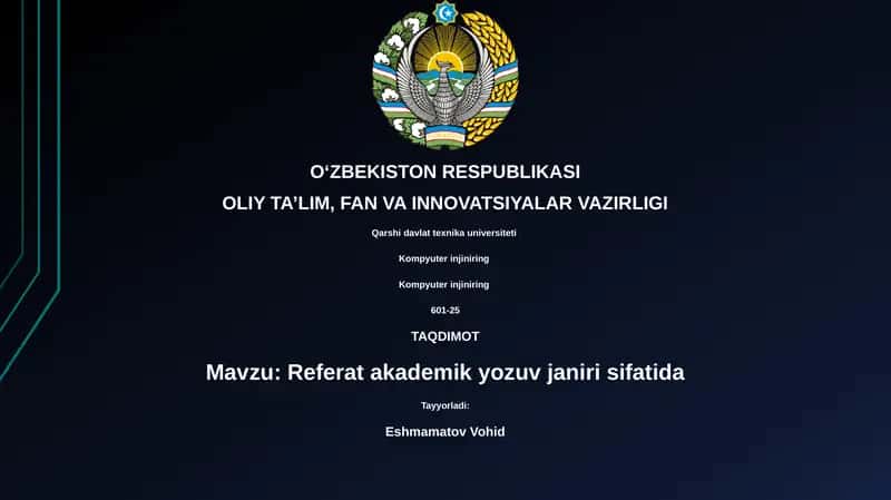 Referat akademik yozuv janiri sifatida 1
