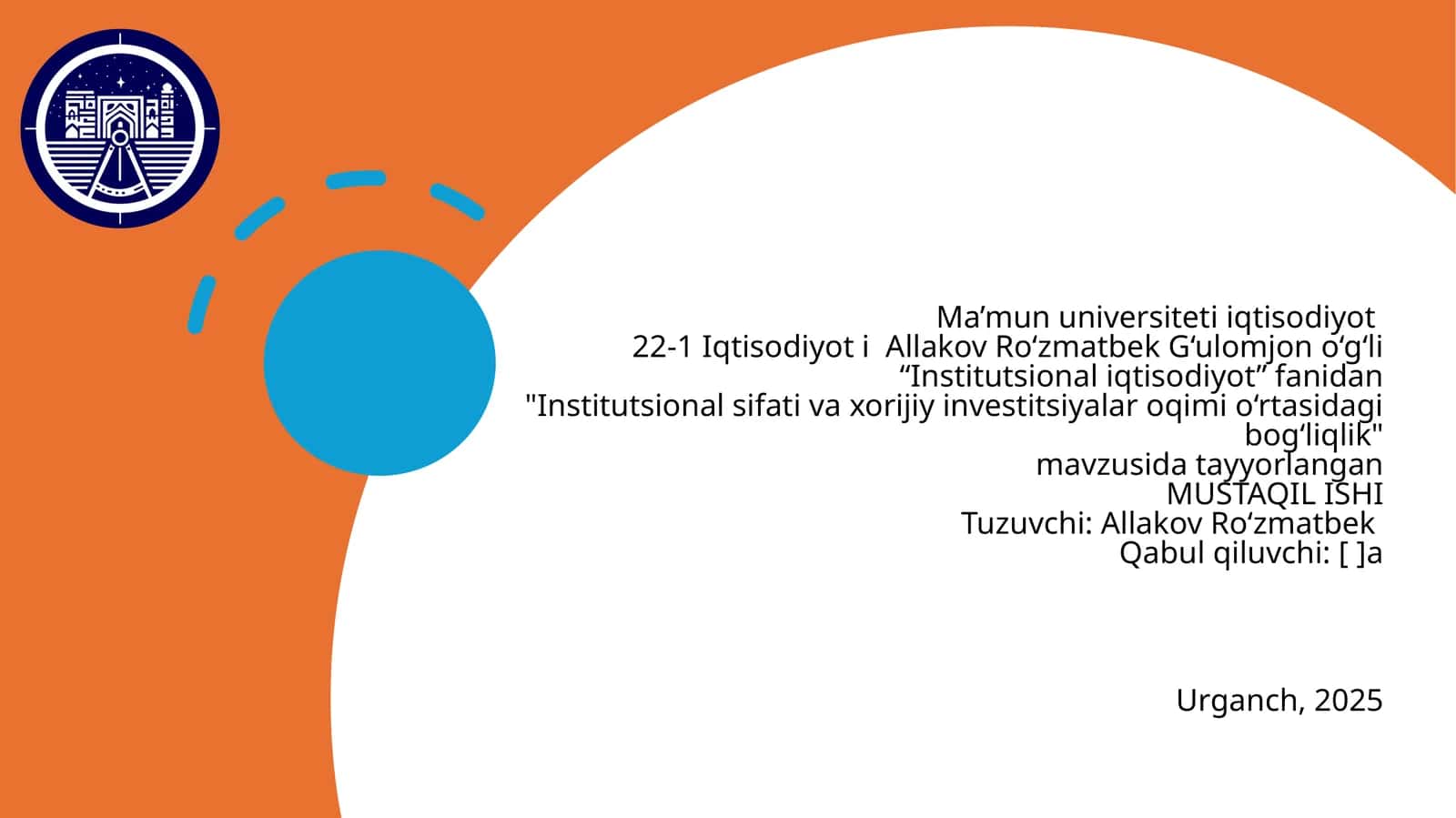 Institutsional sifati va xorijiy investitsiyalar oqimi o‘rtasidagi bog‘liqlik 1