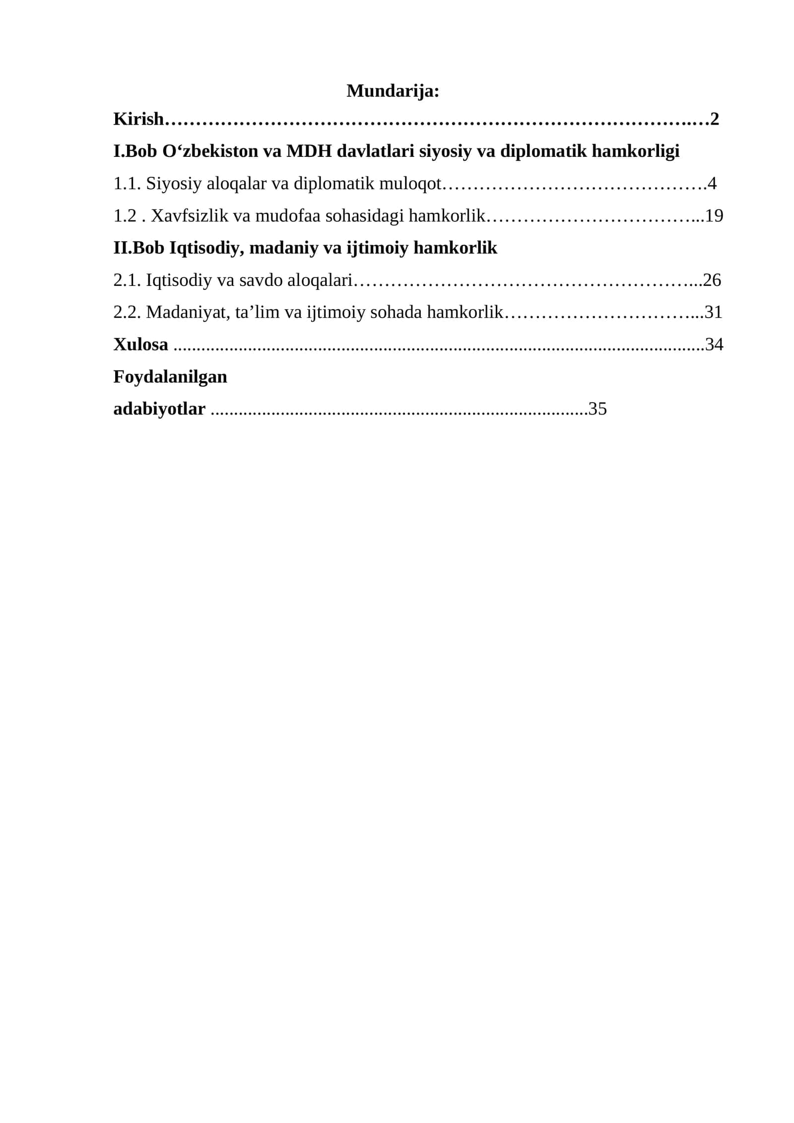 Oʻzbekiston va MDH davlatlari siyosiy va diplomatik hamkorligi 1