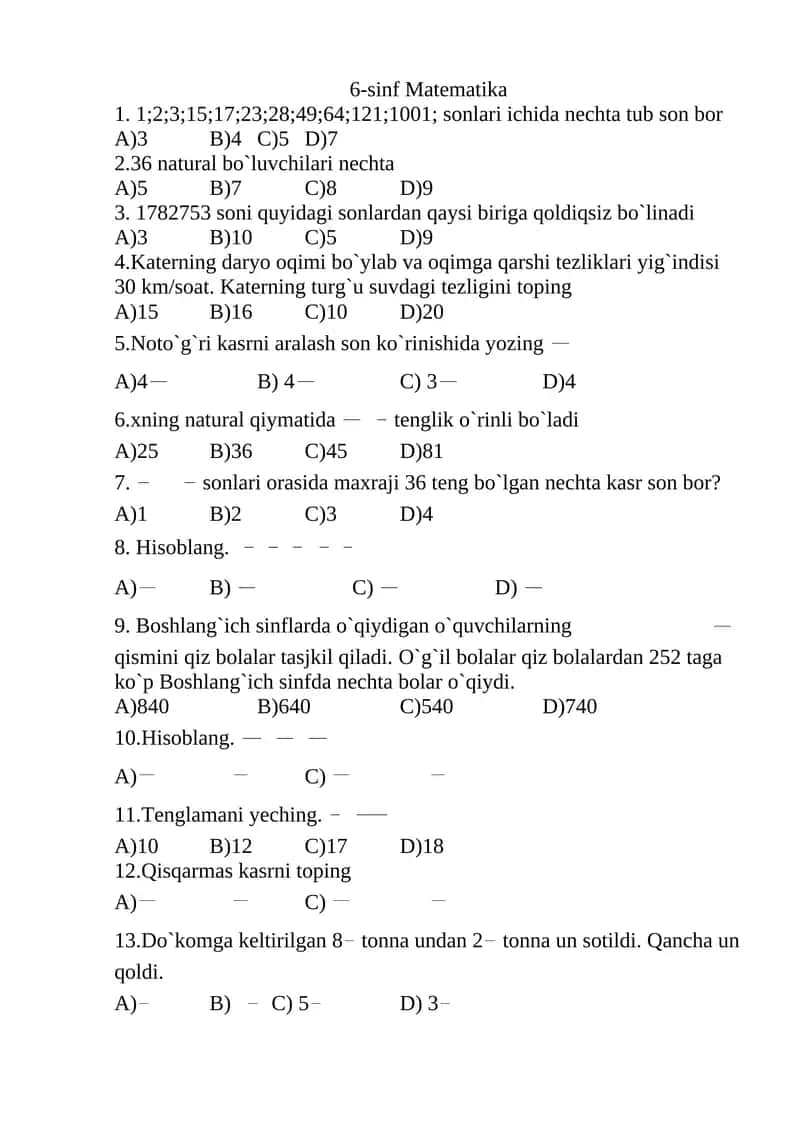 6-sinf Matematika 1