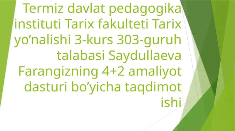 Saydullaeva Farangizning 4+2 amaliyot dasturi 1