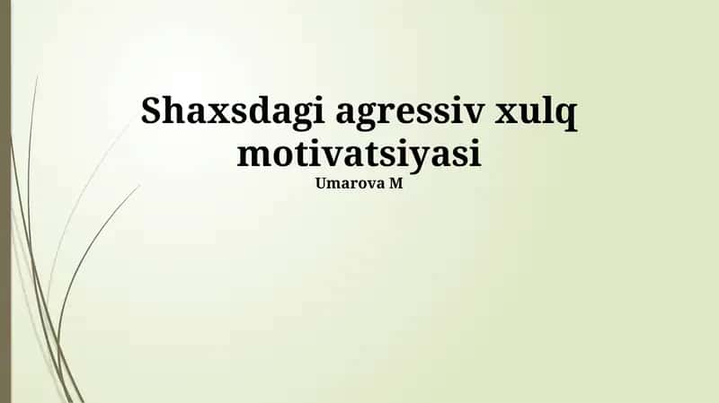Tajovuzkor Xulqning Ildizlari 1