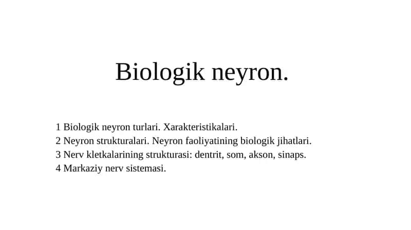 Biologik neyron 1