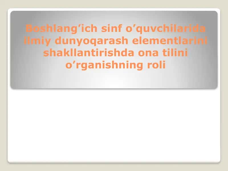 Ona tilini o'rganish 1