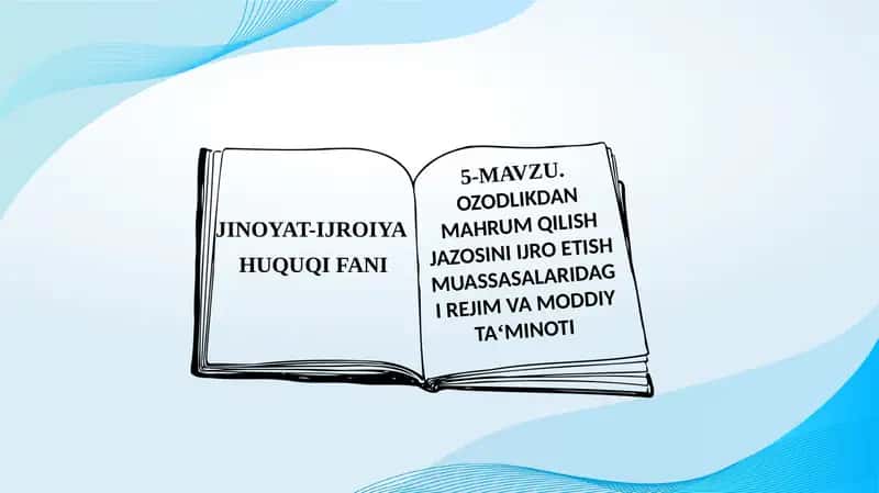 Ozodlikdan mahrum qilish jazosini ijro etish muassasalaridagi rejim va moddiy ta‘minoti 1