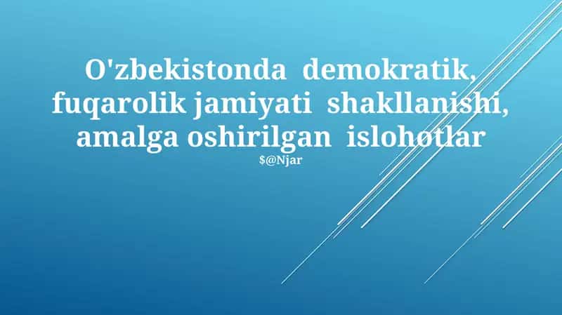 O'zbekistonda Fuqarolik Jamiyatining Yuksalishi 1