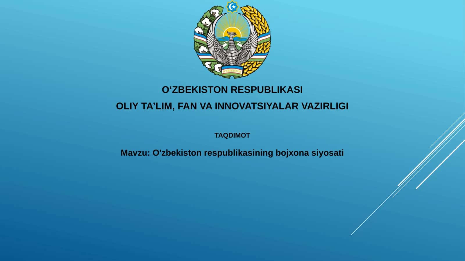 O'zbekiston Respublikasi bojxona siyosati 1