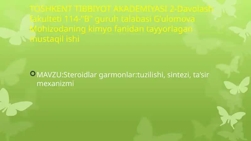 Steroidlar to'lqinlari 1