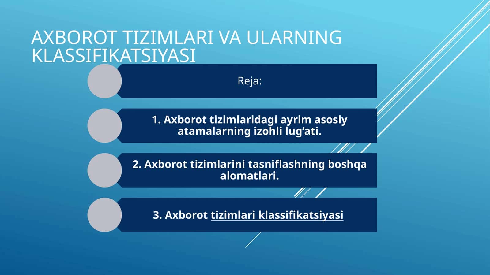 Axborot tizimlari va ularning klassifikatsiyasi 1