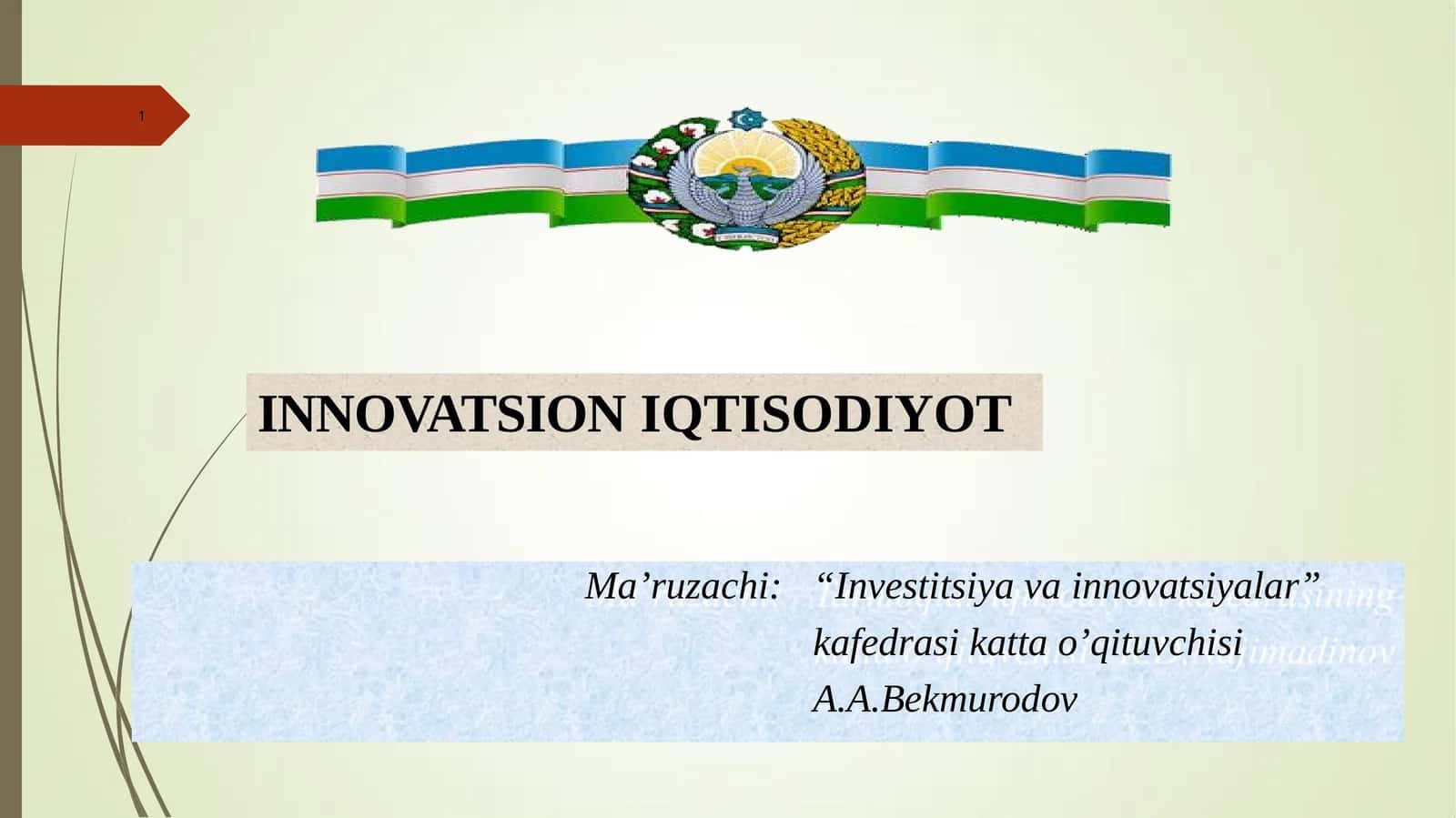INNOVATSION IQTISODIYOT FANIGA KIRISH 1