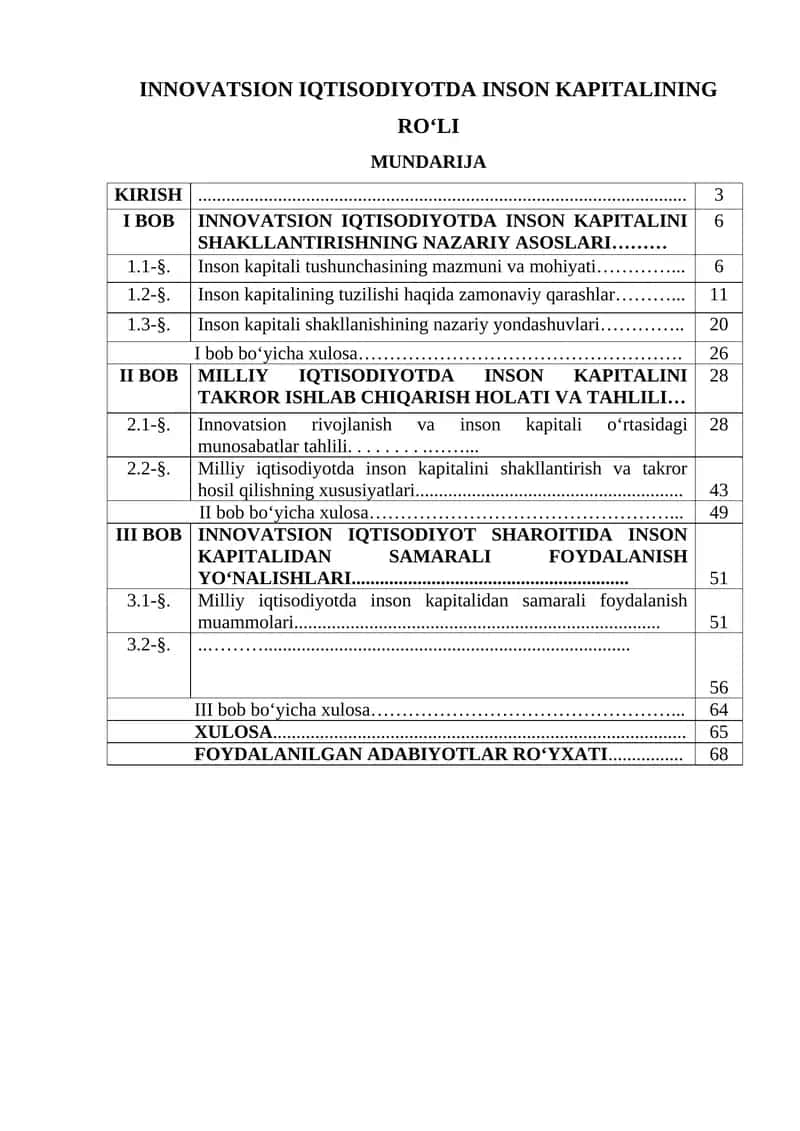 INNOVATSION IQTISODIYOTDA INSON KAPITALINING ROʻLI 1